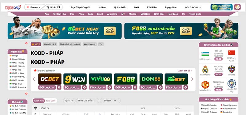 Nhiều tiện ích giúp bạn theo dõi KQBD France U19 League Cup